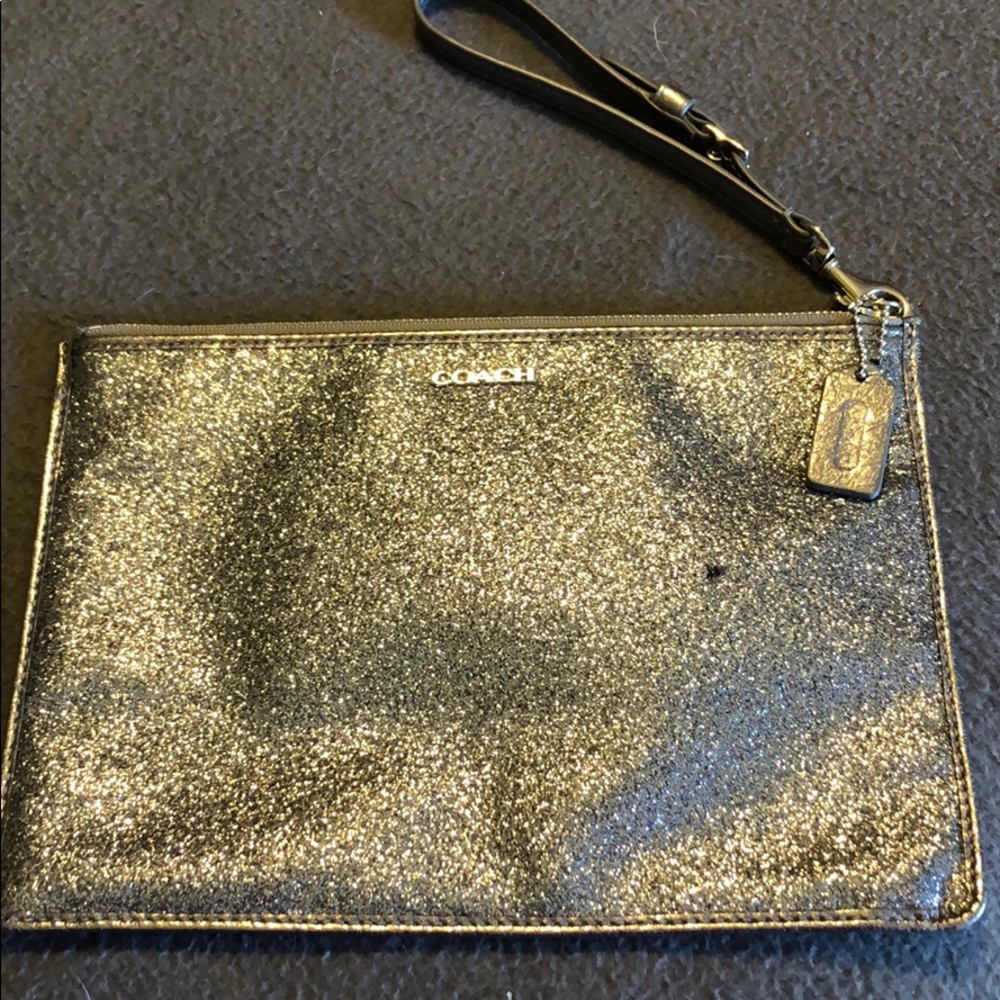 Coach silver sparkle clutch